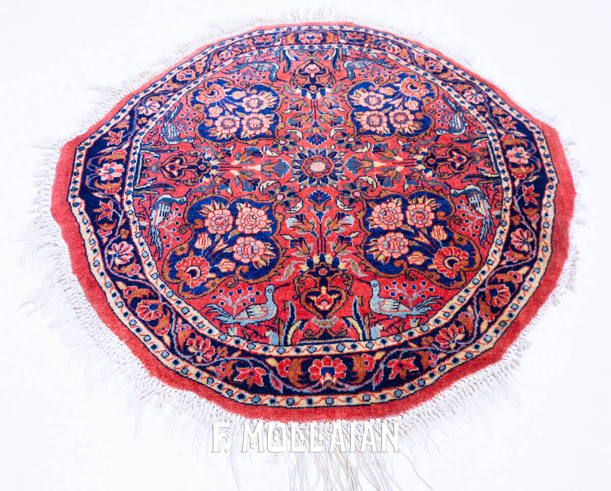 Tappeto Kashan Manchester Tondo Colore Rosso n°:478625